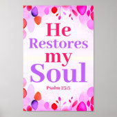 彼は私の魂を復元ボホ10代のクリスチャンの女の子アート ポスター (正面)