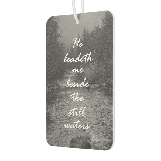 彼は私を静かな水の聖句の横に導く カーエアーフレッシュナー (左)