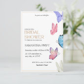 彼は私与えの蝶のシンプルブライダルシャワー 招待状 (スタンド正面)