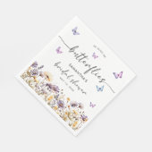彼は私与えの蝶のフローラブライダルシャワー スタンダードランチョンナプキン (角)