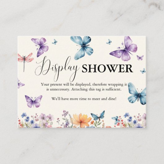 彼は私与えの蝶のブライダルシャワーディSPLAY エンクロージャーカード (正面)