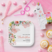 彼は私与えの蝶のブライダルシャワーフローラ ペーパープレート (パーティー)