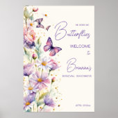 彼は私与えの蝶のブライダルシャワー歓迎のサイン ポスター (正面)