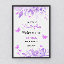 彼は私与えの蝶のブライダルシャワー歓迎 ポスター