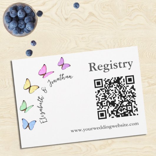 彼は私与えの蝶のブライダルシャワー エンクロージャーカード