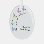 彼は私与えの蝶のブライダルシャワー ガラスオーナメント (正面左)