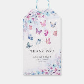 彼は私与えの蝶のブライダルシャワー ギフトタグ (裏面)