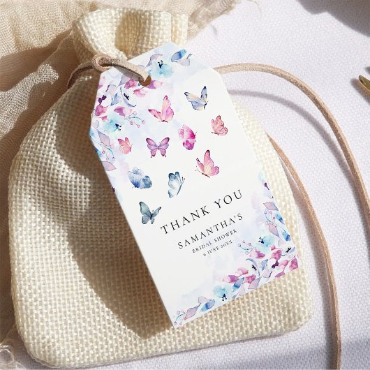 彼は私与えの蝶のブライダルシャワー ギフトタグ