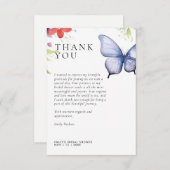 彼は私与えの蝶のブライダルシャワー サンキューカード (正面/裏面)
