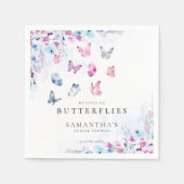 彼は私与えの蝶のブライダルシャワー スタンダードカクテルナプキン (正面)