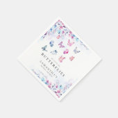 彼は私与えの蝶のブライダルシャワー スタンダードカクテルナプキン (角)