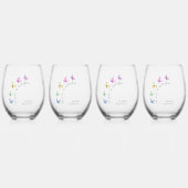 彼は私与えの蝶のブライダルシャワー ステムなしワイングラス (正面)