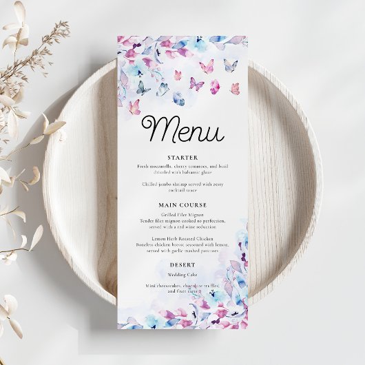 彼は私与えの蝶のブライダルシャワー メニュー