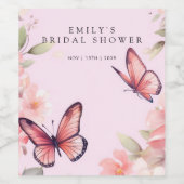 彼は私与えの蝶のブライダルシャワー ワインラベル (シングルラベル)