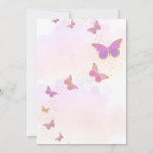 彼は私与えの蝶のブライダルシャワー 招待状 (裏面)
