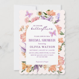 彼は私与えの蝶のブライダルシャワー 招待状
