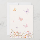 彼は私与えの蝶のブライダルシャワー 招待状 (裏面)