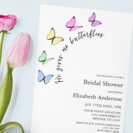彼は私与えの蝶のブライダルシャワー 招待状