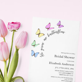 彼は私与えの蝶のブライダルシャワー 招待状