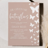 彼は私与えの蝶のブライダルシャワー 招待状