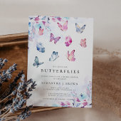 彼は私与えの蝶のブライダルシャワー 招待状