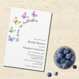 彼は私与えの蝶のブライダルシャワー 招待状