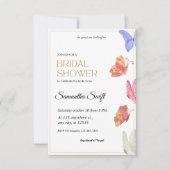 彼は私与えの蝶のブライダルシャワー 招待状 (正面)