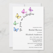 彼は私与えの蝶のブライダルシャワー 招待状 (正面)