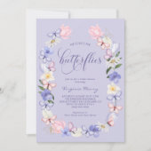 彼は私与えの蝶のブライダルシャワー 招待状 (正面)