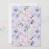 彼は私与えの蝶のブライダルシャワー 招待状 (裏面)