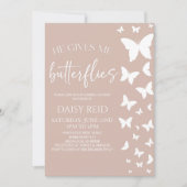 彼は私与えの蝶のブライダルシャワー 招待状 (正面)