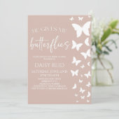 彼は私与えの蝶のブライダルシャワー 招待状 (スタンド正面)