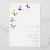 彼は私与えの蝶のブライダルシャワー 箔招待状 (正面)