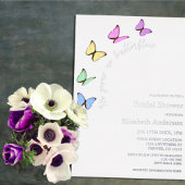 彼は私与えの蝶のブライダルシャワー 箔招待状