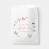 彼は私与えの蝶ソフトピンクのブライダルシャワー フェイバーバッグ (正面)