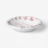 彼は私与えの蝶ソフトピンクのブライダルシャワー ペーパーボウル (傾斜あり)