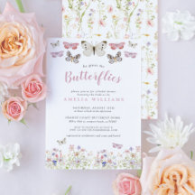 彼は私与えの蝶ピンクのフローラブライダルシャワー