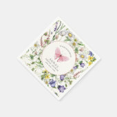 彼は私与えの蝶ピンクのブライダルシャワー スタンダードカクテルナプキン (角)