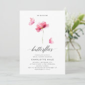 彼は私与えの蝶ピンクのブライダルシャワー 招待状 (スタンド正面)