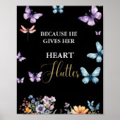 彼は私与えの蝶ワイルドフラワーブライダルシャワー ポスター (正面)