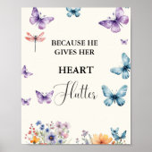 彼は私与えの蝶ワイルドフラワーブライダルシャワー ポスター (正面)