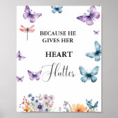 彼は私与えの蝶ワイルドフラワーブライダルシャワー ポスター (正面)