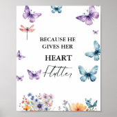 彼は私与えの蝶ワイルドフラワーブライダルシャワー ポスター (正面)