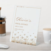 彼は私与えの蝶ワイルドフラワーブライダルシャワー 台座サイン (インサイチュ)