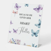 彼は私与えの蝶ワイルドフラワーブライダルシャワー 台座サイン (正面)