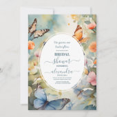 彼は私与えの蝶ワイルドフラワーブライダルシャワー 招待状 (正面)