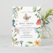 彼は私与えの蝶ワイルドフラワーブライダルシャワー 招待状 (スタンド正面)