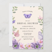 彼は私与えの蝶ワイルドフラワーブライダルシャワー 招待状 (正面)