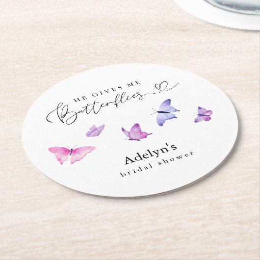 彼は私与えの蝶 ラウンドペーパーコースター (アングル)
