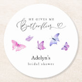 彼は私与えの蝶 ラウンドペーパーコースター (正面)